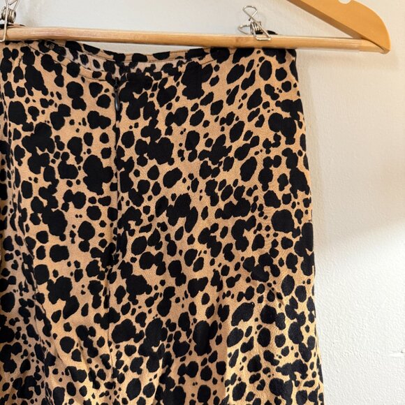 Reformation Margot Skirt Bengal Leopard Brown Mini Slit Size 0 - Picture 4 of 6